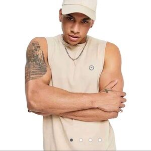 Le Breve NWT Sleeveless T Shirt In Stone Size XL